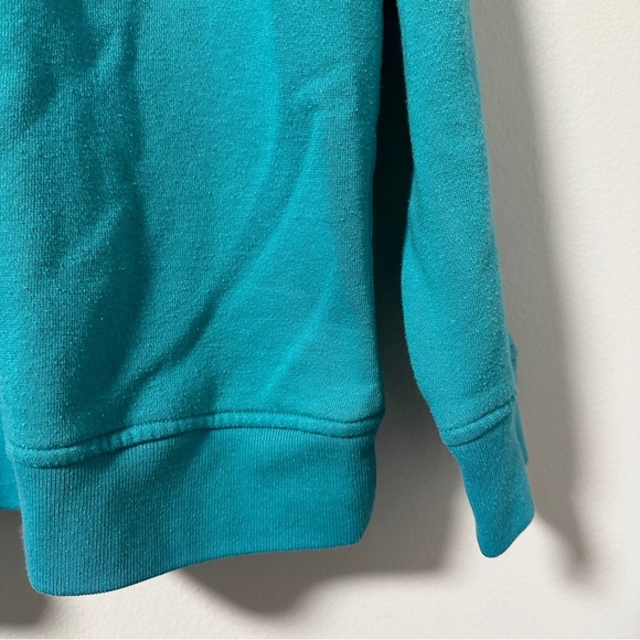 Vintage 90s Shenanigans Teal Butterfly Flower Embroidered Sweatshirt Size Large - Picture 8 of 13
